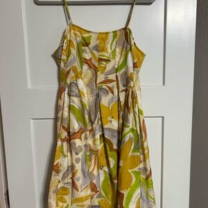 Floral Dress with Yellow and Green Accents